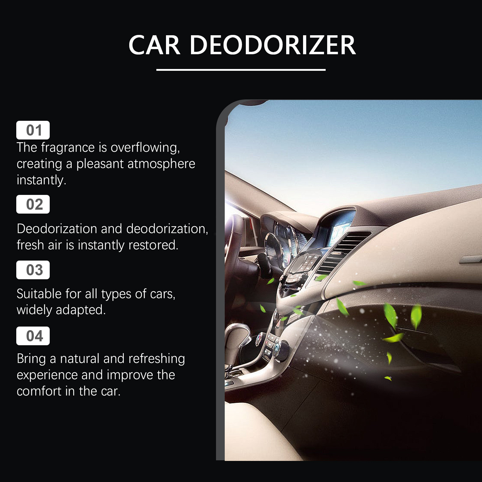 Homonth Car Deodorizer, Car Freshener, Removes Odors, Refreshes The Air, Long-lasting Fragrance, Multi-purpose Air Freshener. 4