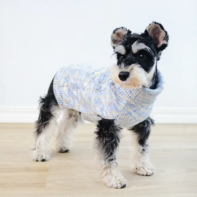Pet Clothes Simple Dyed Purple Turtleneck Sweater Blue - Shop at LoveMi