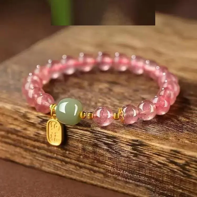 Berry Crystal Bracelet Attracts Peach Blossom Pink
