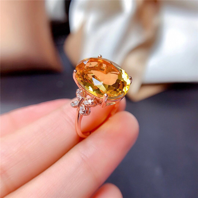 Simple And Atmospheric Natural Lucky Citrine Ring