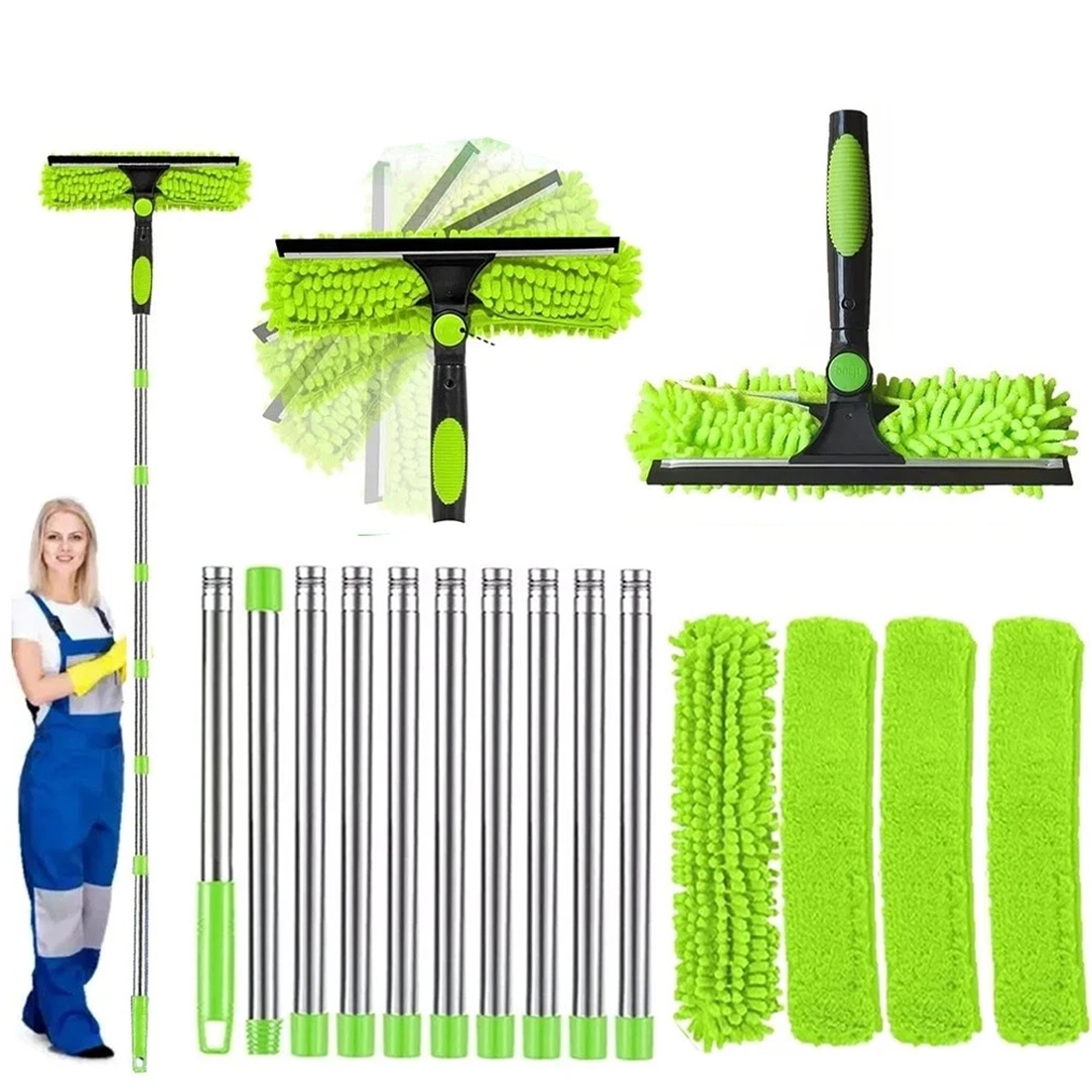 Telescopic Extendable Window Cleaner Equipment Glass Cleaning 4.5m Squeegee - Image 8