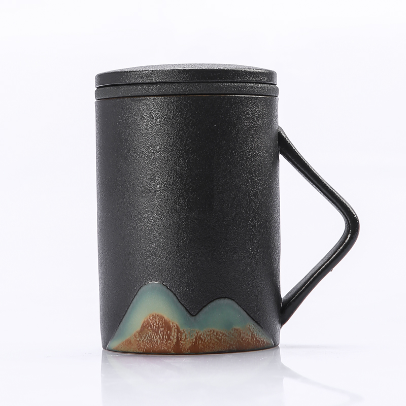 Porcelain handle cup black