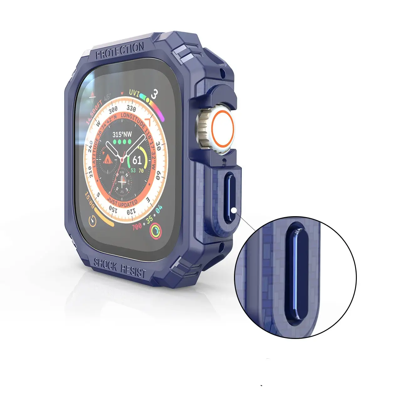 Carbon Fiber Half Pack Electroplating TPU Anti-fall Watch Protective Case