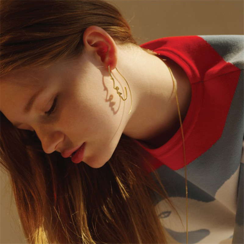 Creative Abstract Face Contour Earrings
