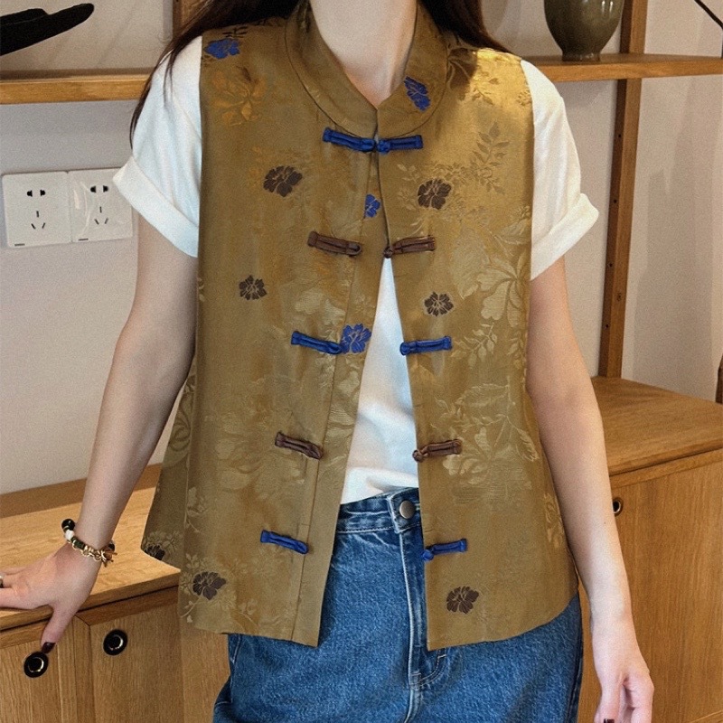 Handmade Buttonhole Loop Jacquard Vest