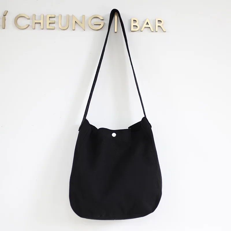 Women's Vintage Casual Washed Canvas Shoulder Crossbody Bag - Black