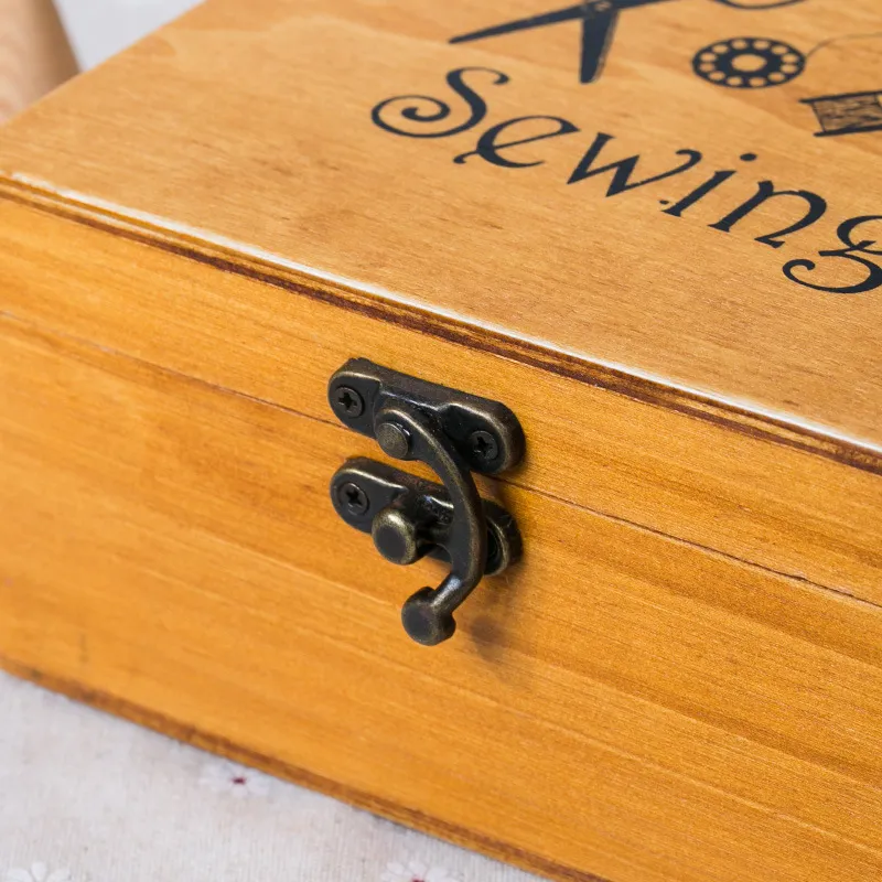 Needle Money Box Household Portable Sewing Needlework Student Dormitory Small Wooden Box Sewing Sewing Kit Hand-Stitched – image 3