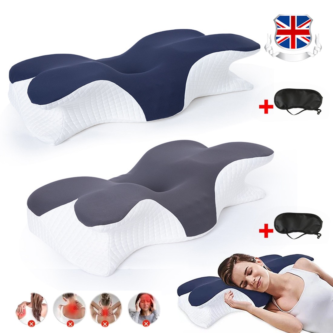 NEW Ergonomic Memory Foam Pillow For Neck Shoulder Pain Relief Sleeping Side — image 5