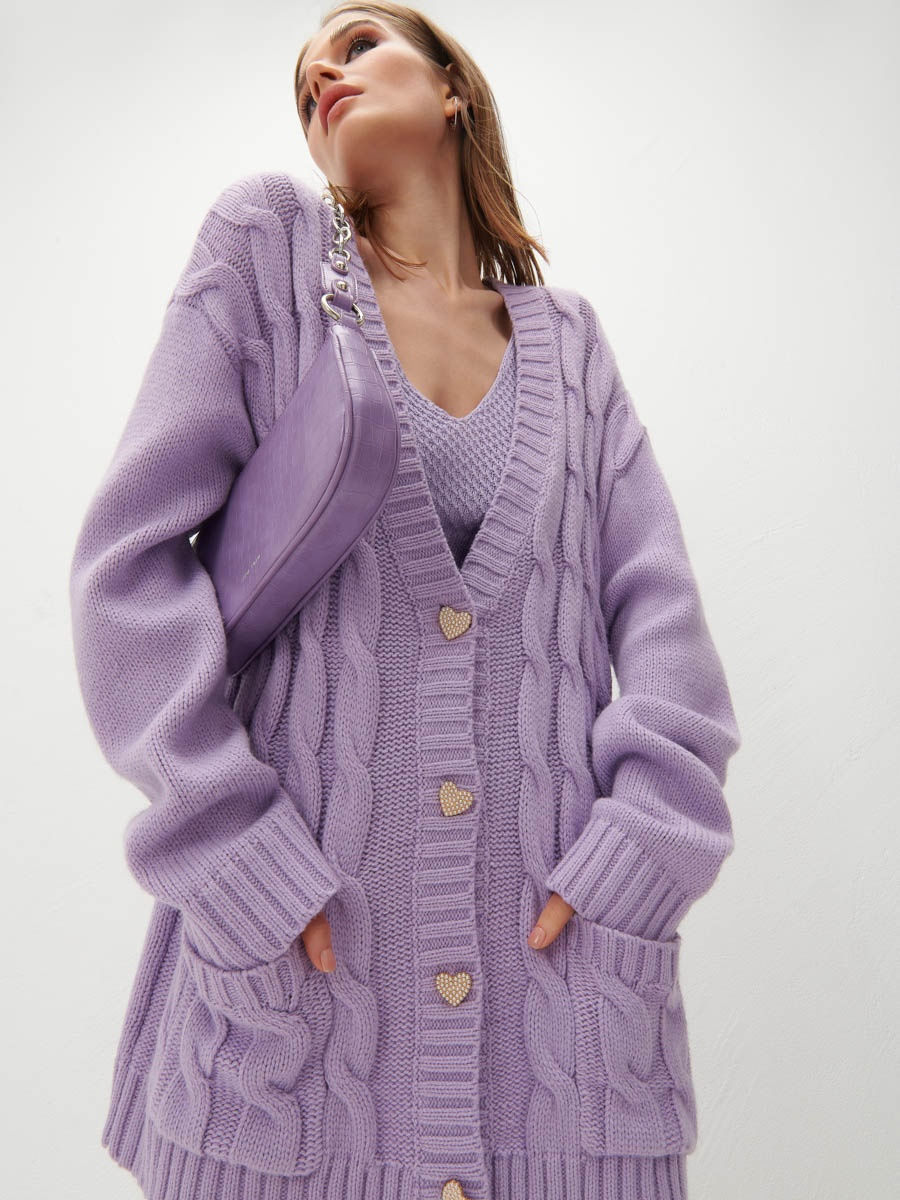 Title 7, Loose Mid-length Knitted Cardigan Jacket