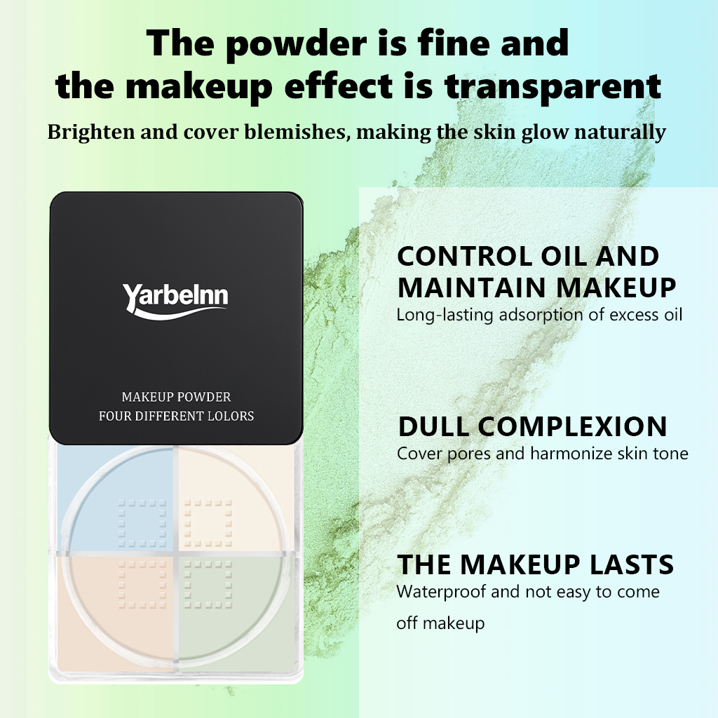 4-grid Loose Setting Powder, High-Quality Version From Mingtong, Ultra-fine Texture, Oil Control, Long-lasting Makeup, Anti-transfer 24g
