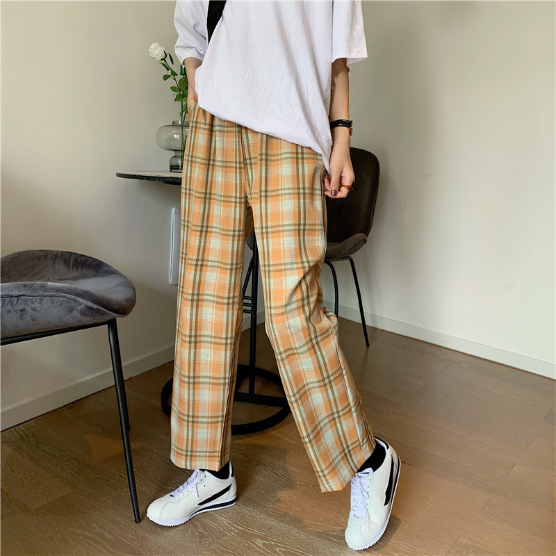 Title 11, High waist plaid casual pants