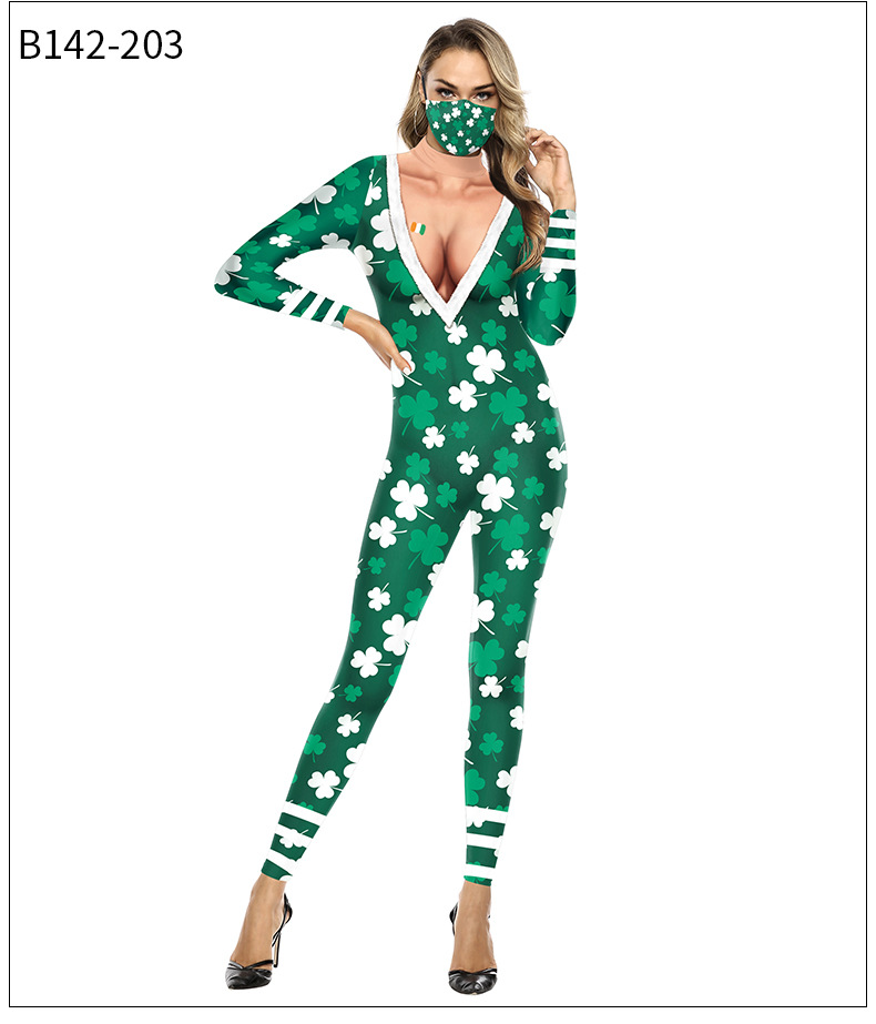 Title 7, Nuovo Jumpsuit Donna con Stampa Digitale 3D a F...