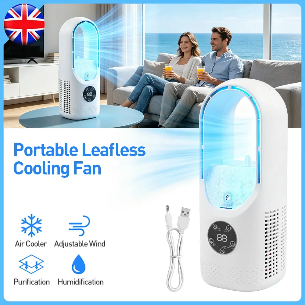 Portable Bladeless Air Cooler Fan 6 Speed