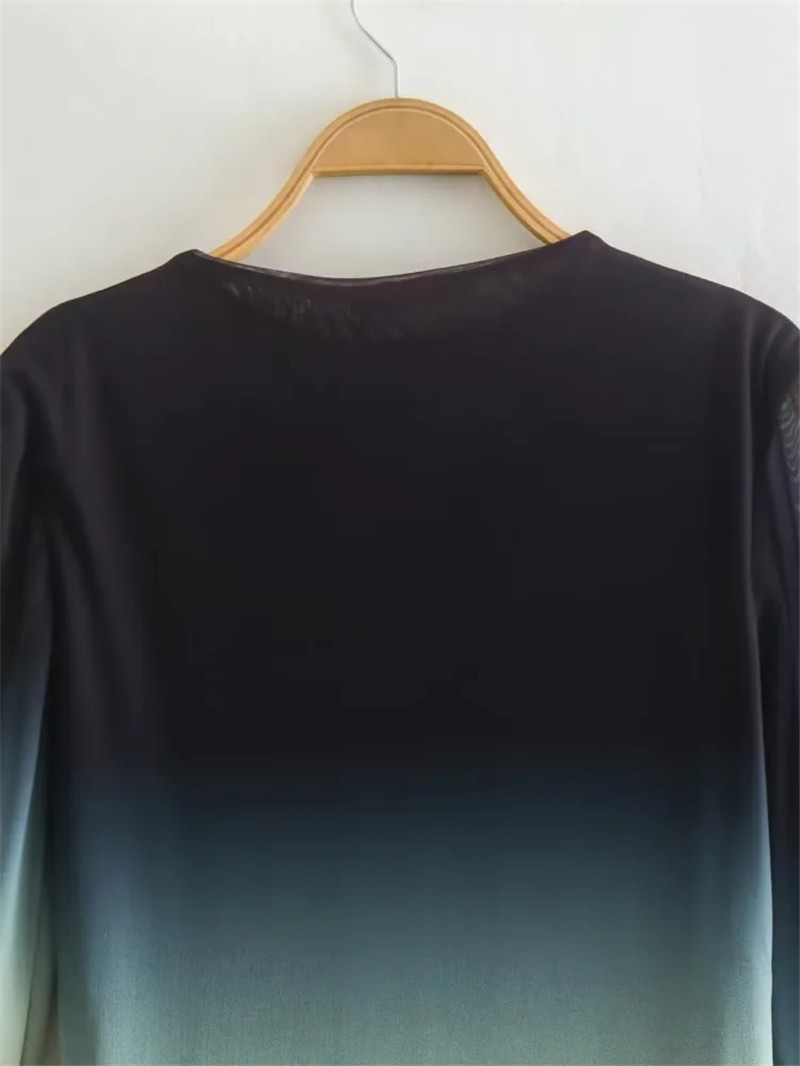 Women's Mesh Tie Dyed Mid Length Dress