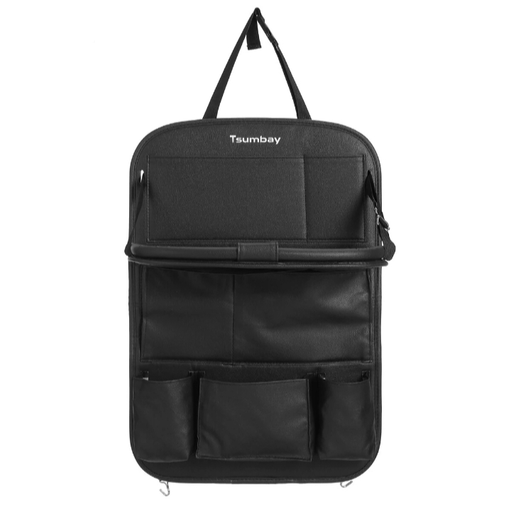Tsumbay Foldable Stroller Back Seat Organizer Foldable Sack Holder Multi-Pocket Tray Storage Bag 6