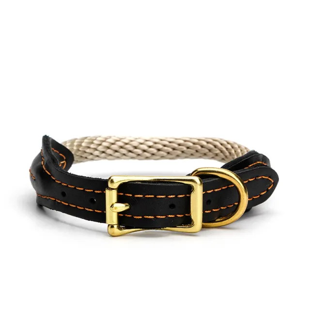 Adjustable Nylon Original Design Dog Cowhide Collar Black - Shop at LoveMi