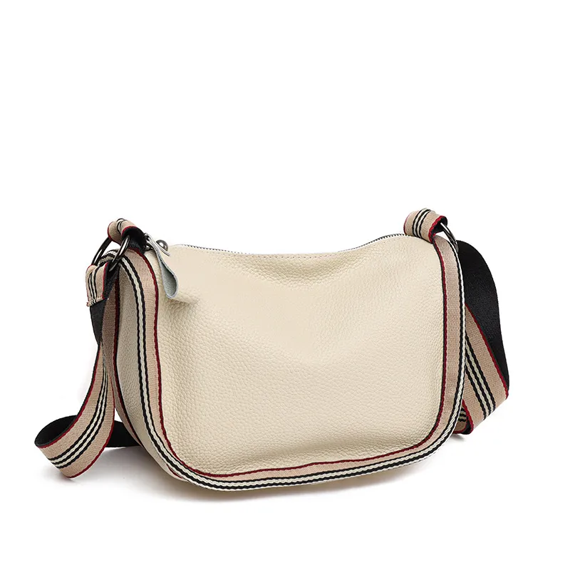 Women's Top Layer Cow Leather Shoulder Bag - White