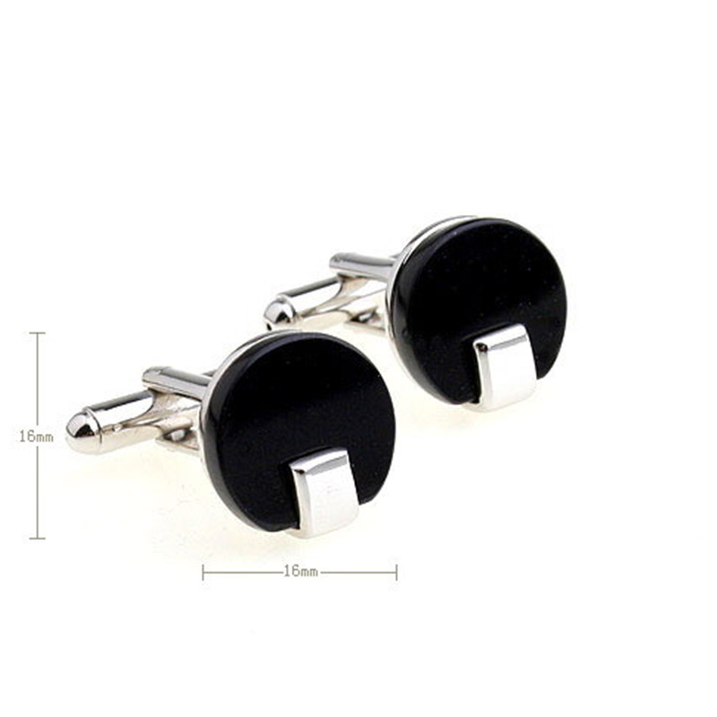 Men's Fashion Round Black Onyx Cufflinks — foto 6