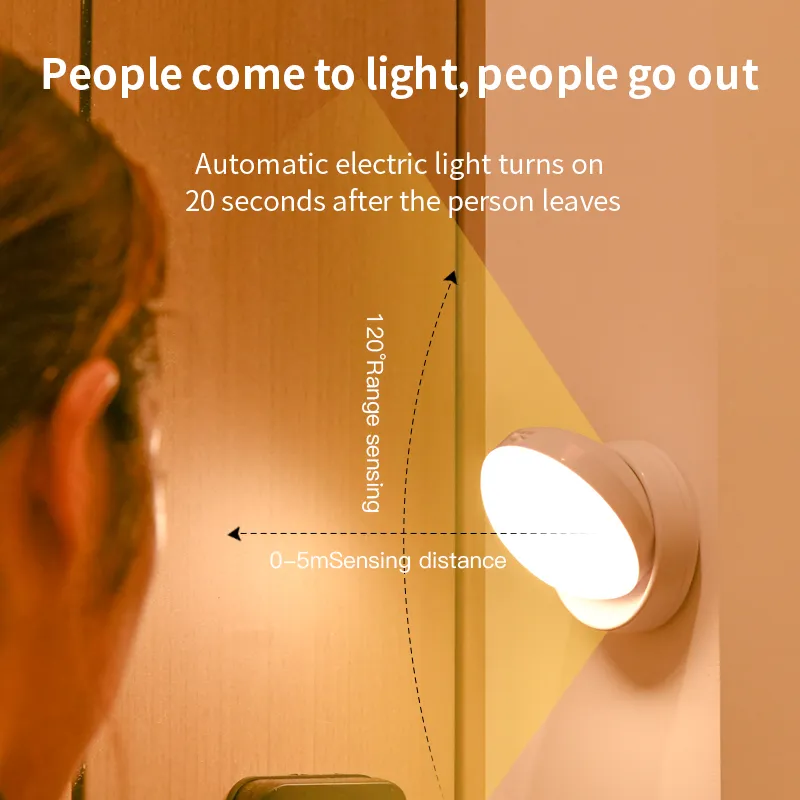 Rotating Human Body Sensor Light Corridor Garage Light Wardrobe Light Motion Sensor Night Light – image 2