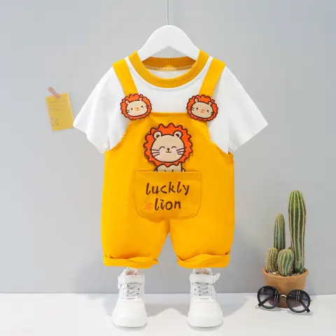 Children's Clothing Men and Women Baby Summer Cartoon Short-sleeved