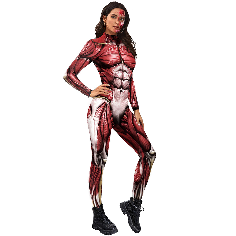 Red Body Muscle Print Bodysuit - Image 6