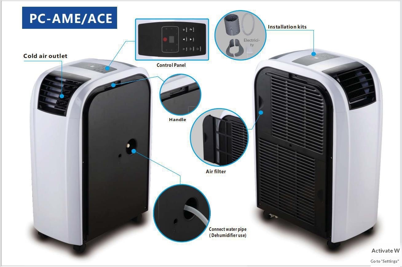Climatiseur portatif à double tuyau 12 000 BTU, sans unité extérieure – Image 4
