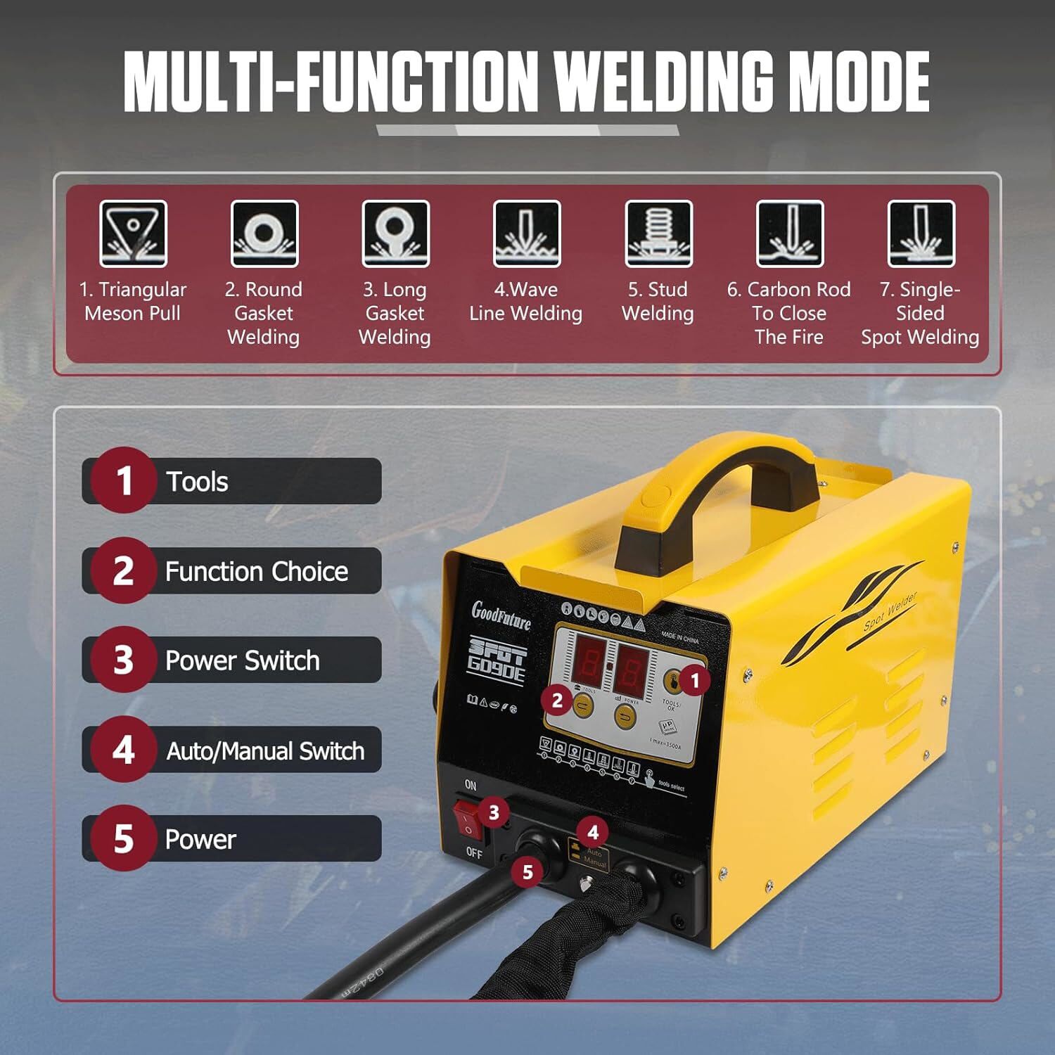 Car Body Dent Repair Tool 3KW 3500A Panel Puller Spot Welder Stud — image 9