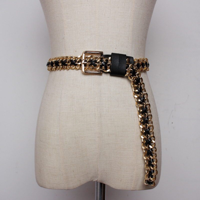 Title 3, New Simple And Versatile Metal Woven Belt Femal...