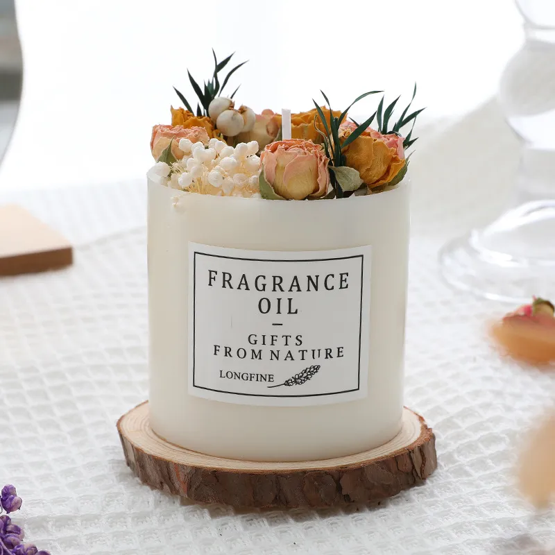 Dried Flowers Decor Romantic Candles – image 4