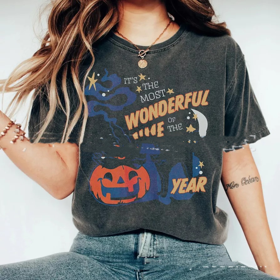 Title 4, Halloween Printed Loose Round Neck Summer T-shirt