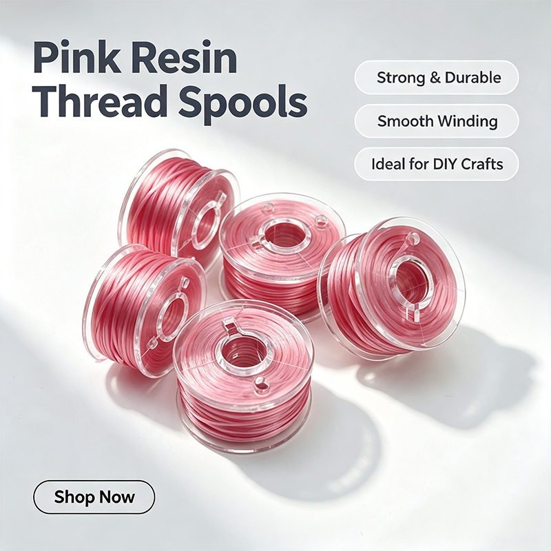Elastic Beading Thread Spools For DIY Bracelet Jewelry Making Craft Supplies in Hot Pink