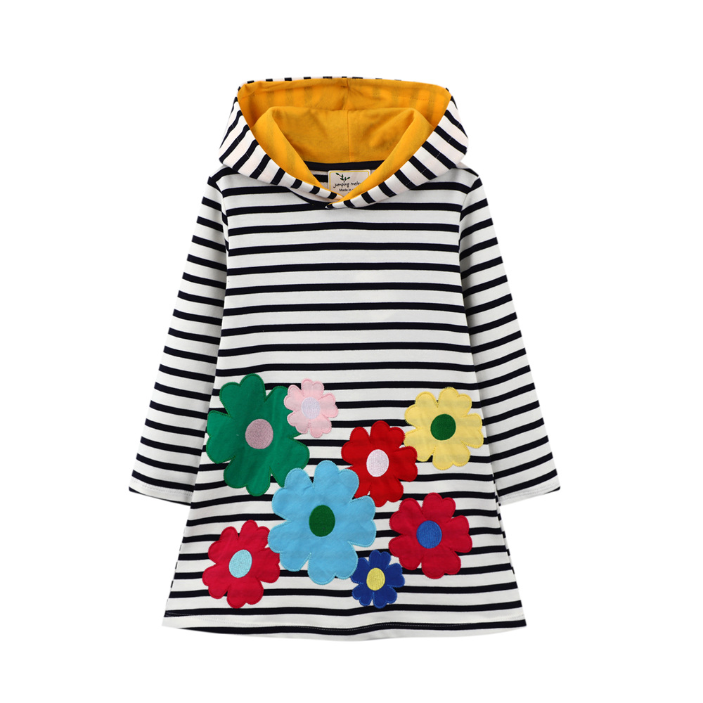 Girls Fashion Casual Striped Long Sleeve Dress