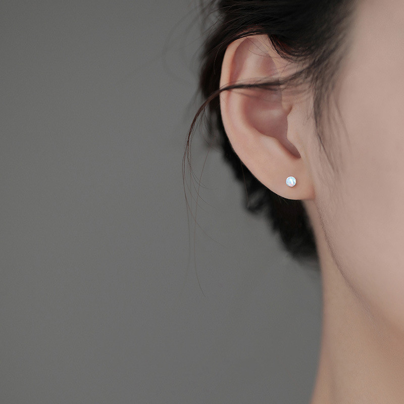Women's Anti Allergy Simple Opal Earrings