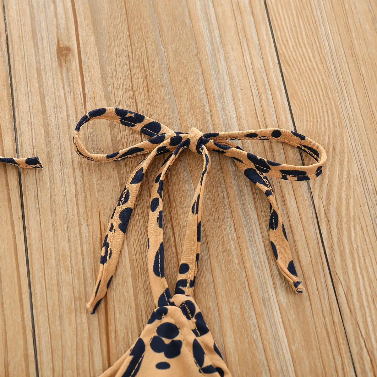Girls Fashion Heart Print Lace-Up Sling Bodysuit