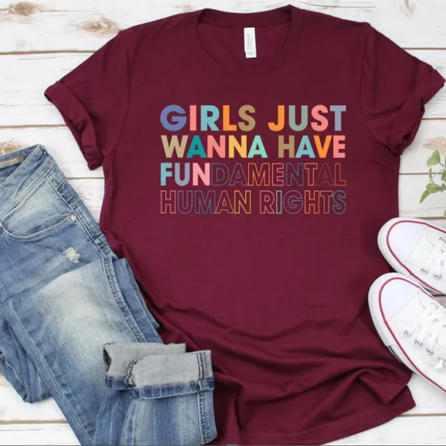 Women's Fertility Freedom Graphic Feminist Crew Neck T Shirt Wine Red - Shop at LoveMi