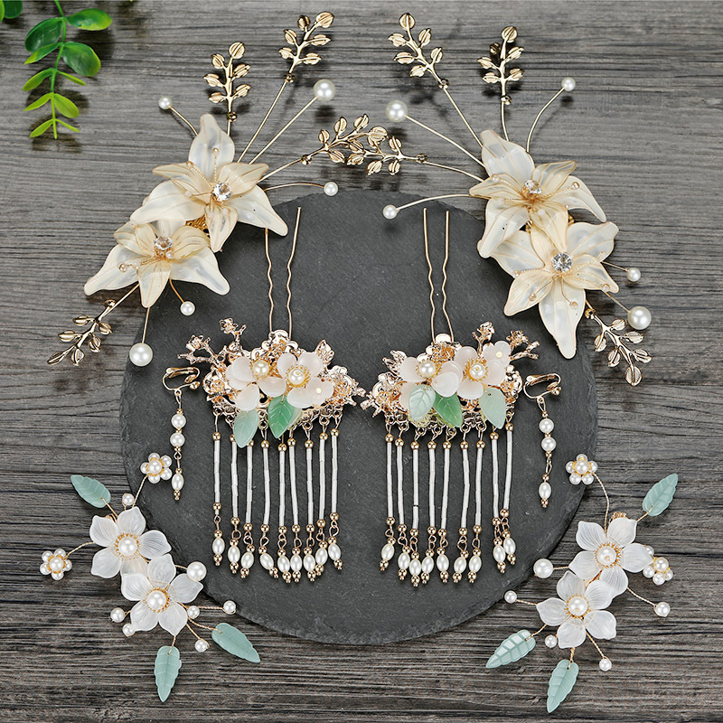 Headdress Bride Atmospheric Liquid Making Flower Tassel Phoenix Crown Wedding As Shown - Shop at LoveMi