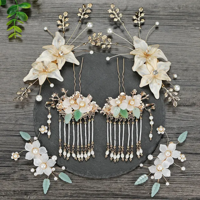 Headdress Bride Atmospheric Liquid Making Flower Tassel Phoenix Crown Wedding As Shown - Shop at LoveMi