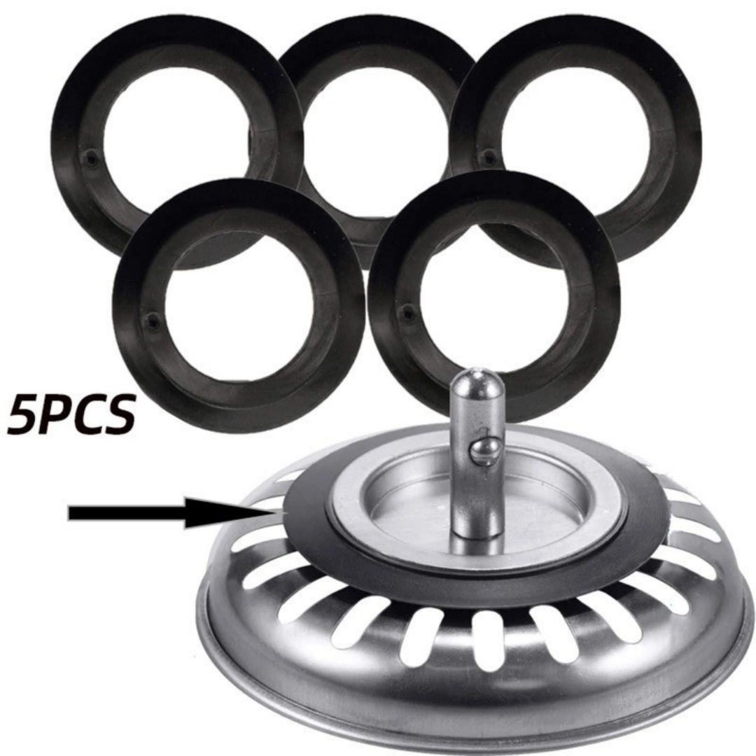 Under-sink Sealing Gasket, Rubber Basket Strainer Gasket, Umbrella Seal, Round Gasket, 5 Pieces — view 2
