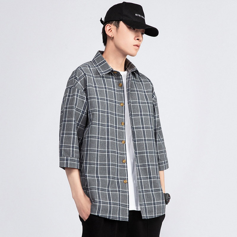 Title 9, Herren Plaid Hemd Loose Fit Trend Casual Jacke ...