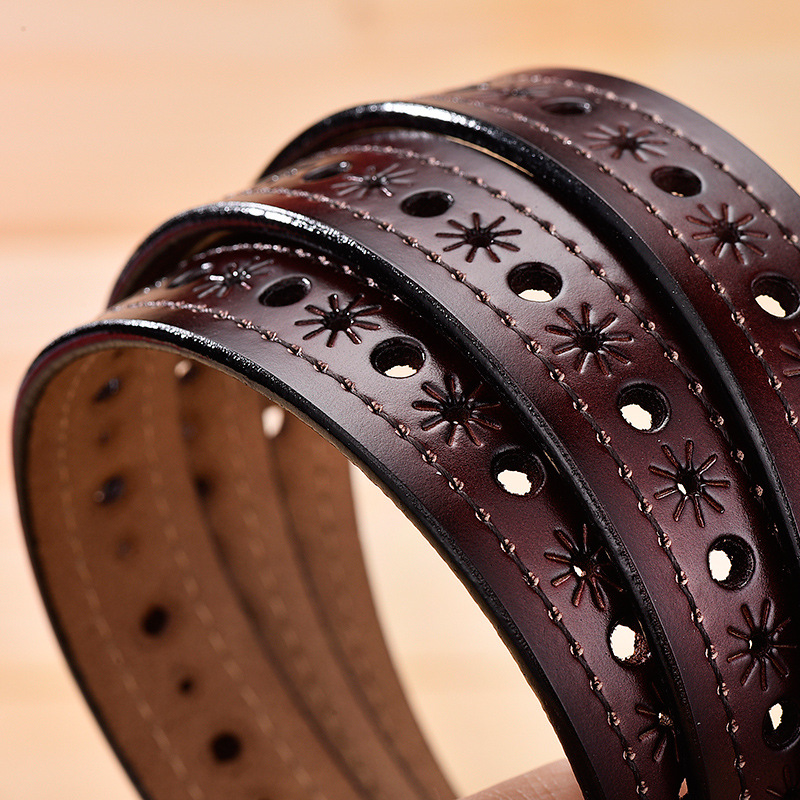 Title 2, Womens Fashion Versatile Leather Hollow Belt