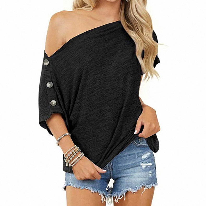 Title 3, One-word Strapless Button Short Sleeves