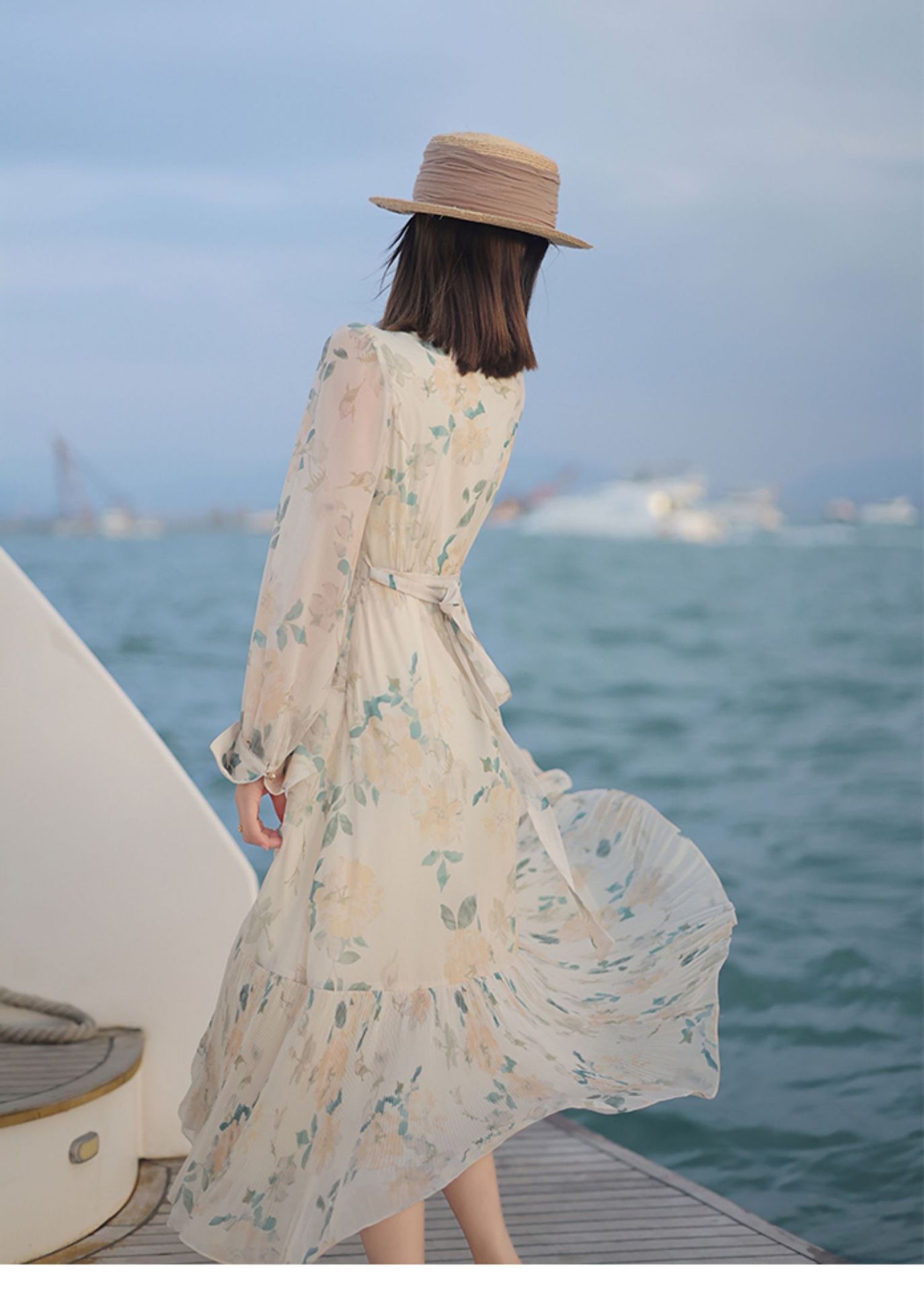 Floral A-Line Midi Dress, picture 4 of 7