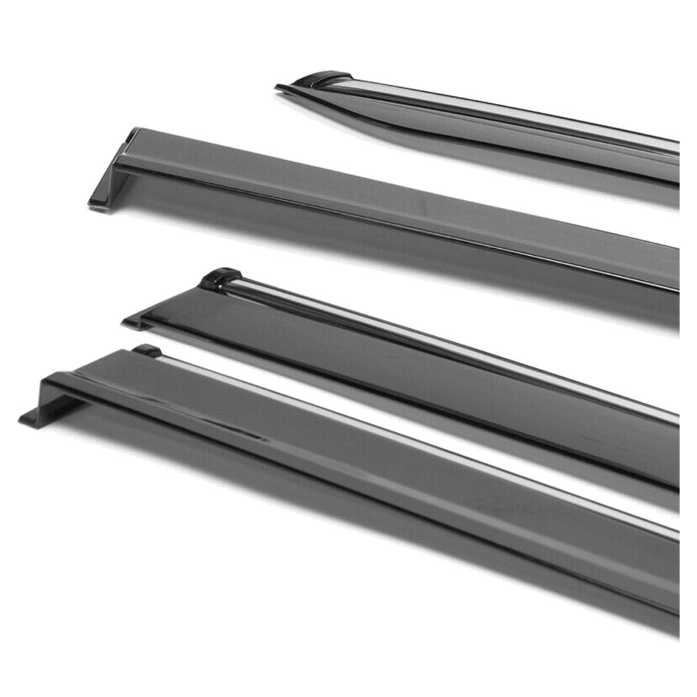 Fits 17-23 J Eep Compass MP Polycarbonate W-Chrome Trim Window Visors Deflector
