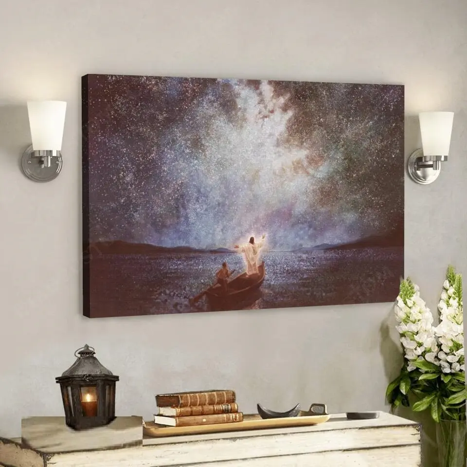 Calm And Stars - Jesus Oil Painting