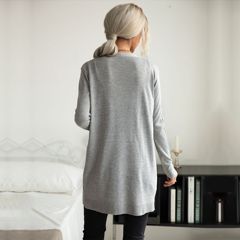 Women's Solid Color Twist Cardigan Sweater Jacket
