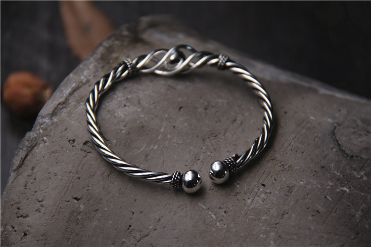 Handmade Silver Bracelet Female Sterling Silver Made Old Retro