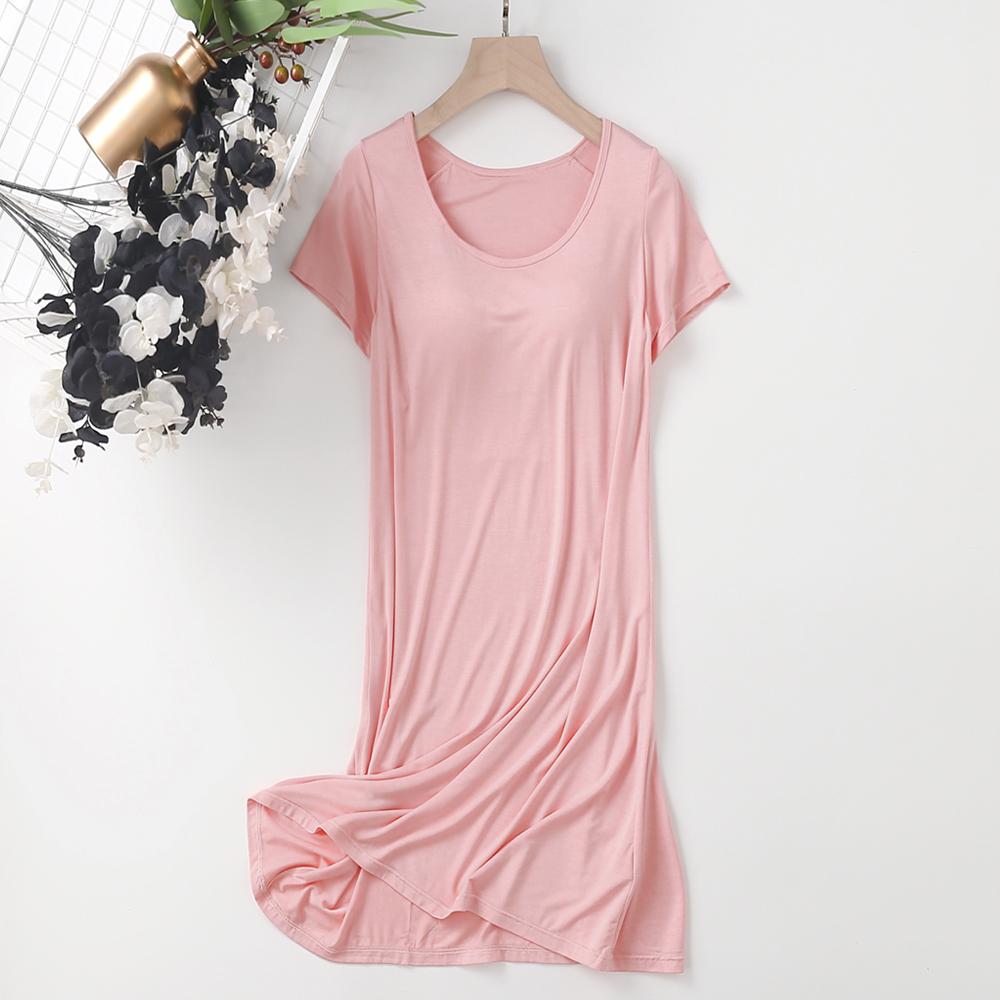 Women's Modal Padded Short Sleeve Nightdress