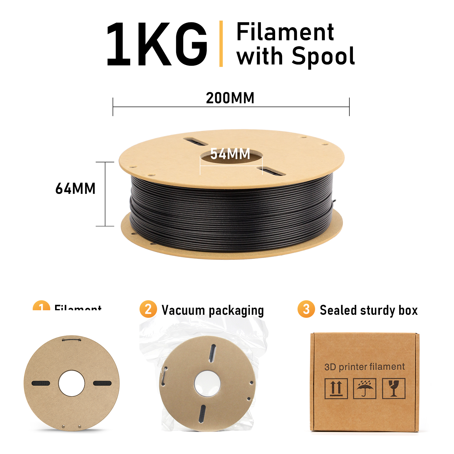 ASA-CF 3D Printer Filament, 15 Percent Carbon Fiber Reinforced, High Strength, UV Resistant, Weather Resistant, Durable Printing Material, Compatible With Most 