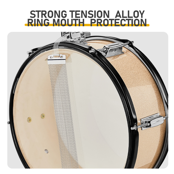Full Size Adult Drum Set 5-Piece Champagne with Bass Drum, two Tom Drum, Snare Drum, Floor Tom, 16