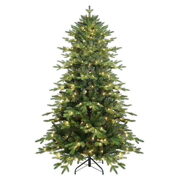 Artificial 4ft Green Christmas Tree With 1071 PE PVC Mixed Branch Tips, 150L Warm White Led, Steel Wire, Hinged Premium & Foldable Base For Indoor ... Default Title - Shop at LoveMi